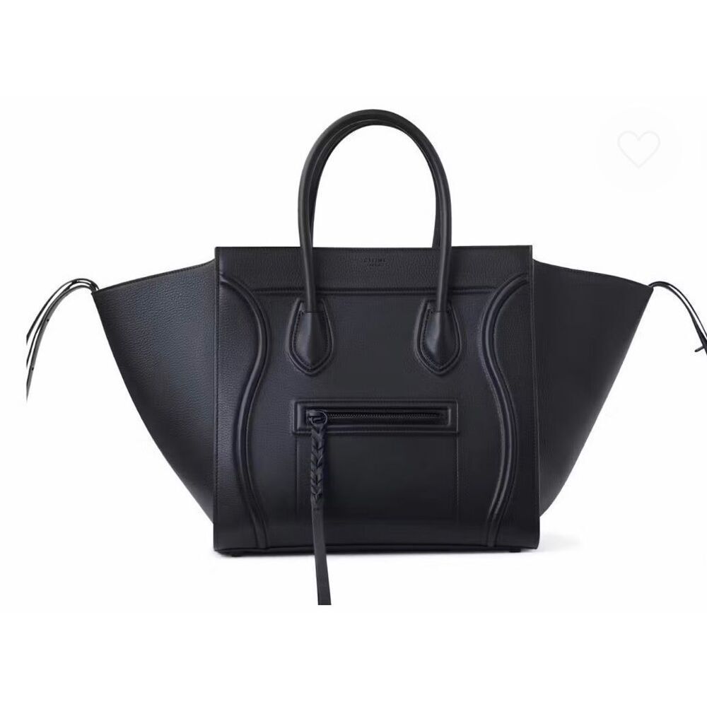 Celine Phantom Luggage Tote Black Leather Large Handbag